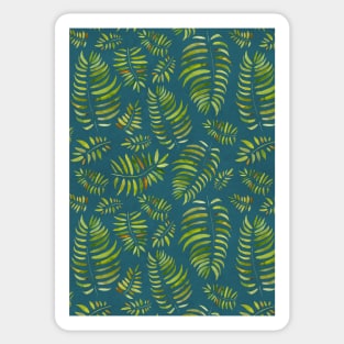 Tropical Forest Leaves Watercolor Painting Sticker